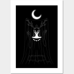 Night Mother Moon Goddess Posters and Art